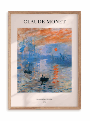 Plakat Claude Monet - Impression, Sunrise (1872) w ramie drewnianej