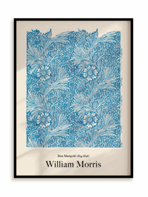 Plakat William Morris - Blue Marigold (1834-1896) w ramie aluminiowej