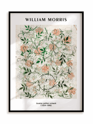 Plakat William Morris - Jasmine pattern artwork (1834-1896) w ramie aluminiowej