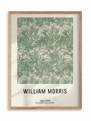 Plakat William Morris - Tulip (1875) w ramie drewnianej