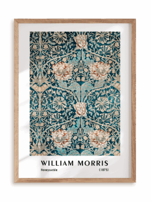 Plakat William Morris - Honeysuckle (1875) w ramie drewnianej
