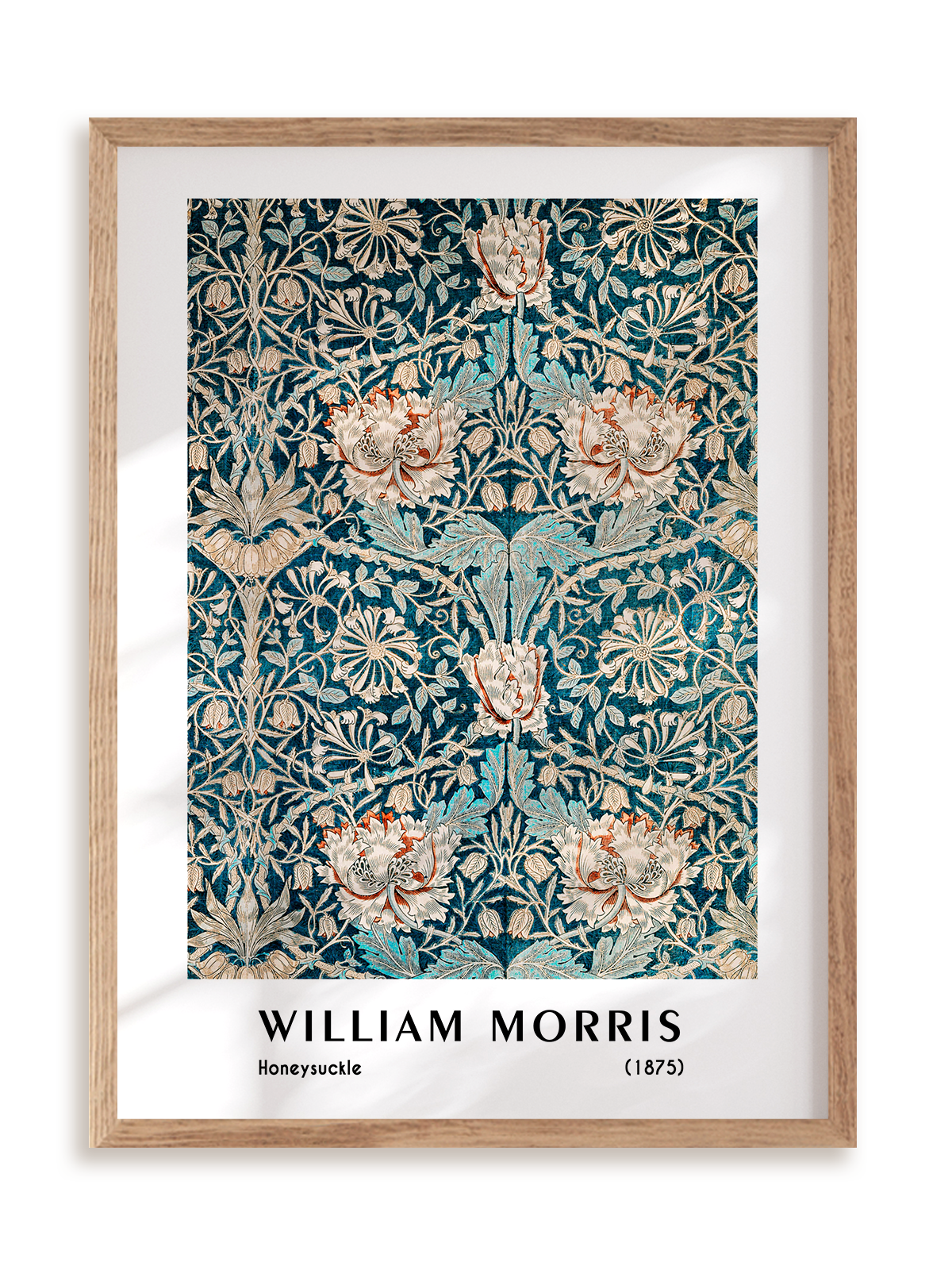 Plakat William Morris - Honeysuckle (1875) w ramie drewnianej