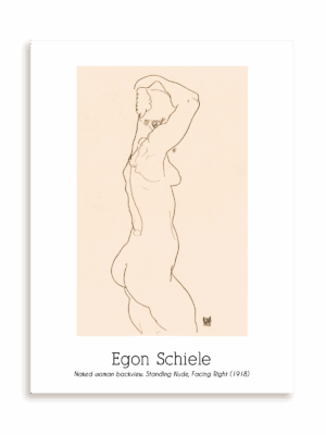 Plakat Egon Schiele - Naked woman backvivew (1918) bez ramy