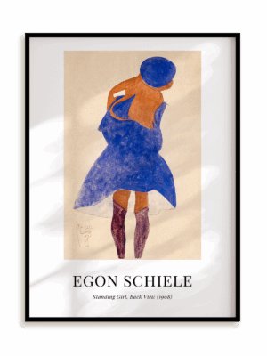 Plakat Egon Schiele - Standing Girl, Back View (1908) w ramie aluminiowej