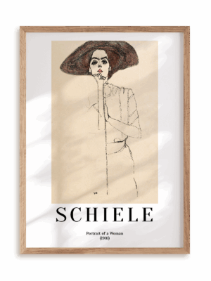Plakat Egon Schiele - Portrait of a Woman (1910) w ramie drewnianej