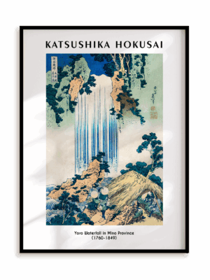 Plakat Katsushika Hokusai - Yoro Waterfall in Mino Province (1760-1849) w ramie aluminiowej