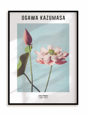 Plakat Ogawa Kazumasa - Lotus Flowers (1887-1897) w ramie aluminiowej