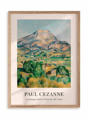Plakat Paul Cezanne - La Montagne Sainte - Victoire (ca. 1892-1895) w ramie drewnianej