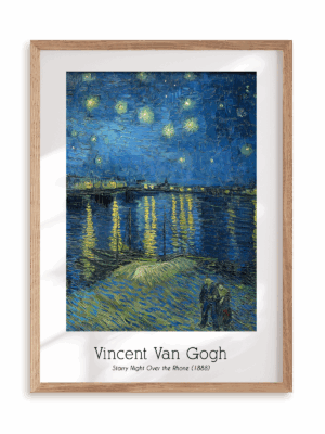 Plakat Vincent Van Gogh - Starry Night Over the Rhone (1888) w ramie drewnianej