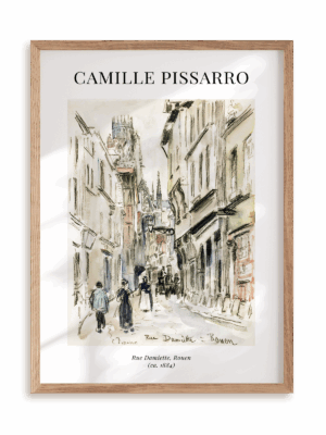 Plakat Camille Pissarro - Rue Damiette, Rouen (ca. 1884) w ramie drewnianej