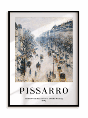Plakat Pissarro - The Boulevard Montmarte on a Winter Morning (1897) w ramie aluminiowej