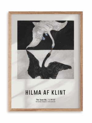Plakat Hilma af Klint - The Swan No. 1 (1915) w ramie drewnianej