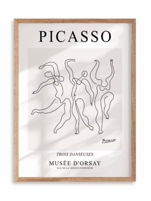 Plakat Picasso Trois danseuses Musée D'orsay w ramie drewnianej