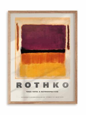 Plakat Rothko 1903-1970: A retrospective w ramie drewnianej