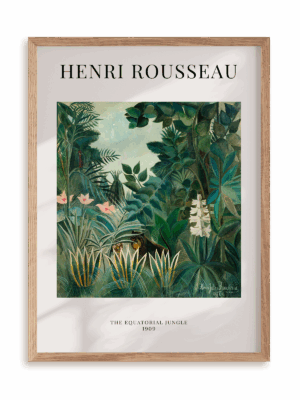 Plakat Henri Rousseau  - The Equatorial Jungle w ramie drewnianej