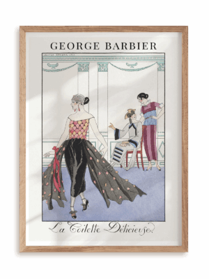 Plakat George Barbier - La Coliette Delicieuse w ramie drewnianej