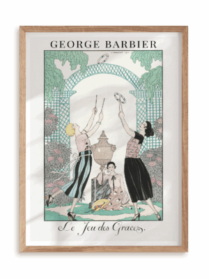 Plakat George Barbier - Le Jeu des Graces w ramie drewnianej