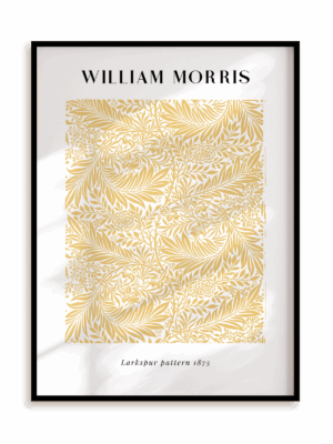 Plakat William Morris - Larkspur pattern w ramie aluminiowej