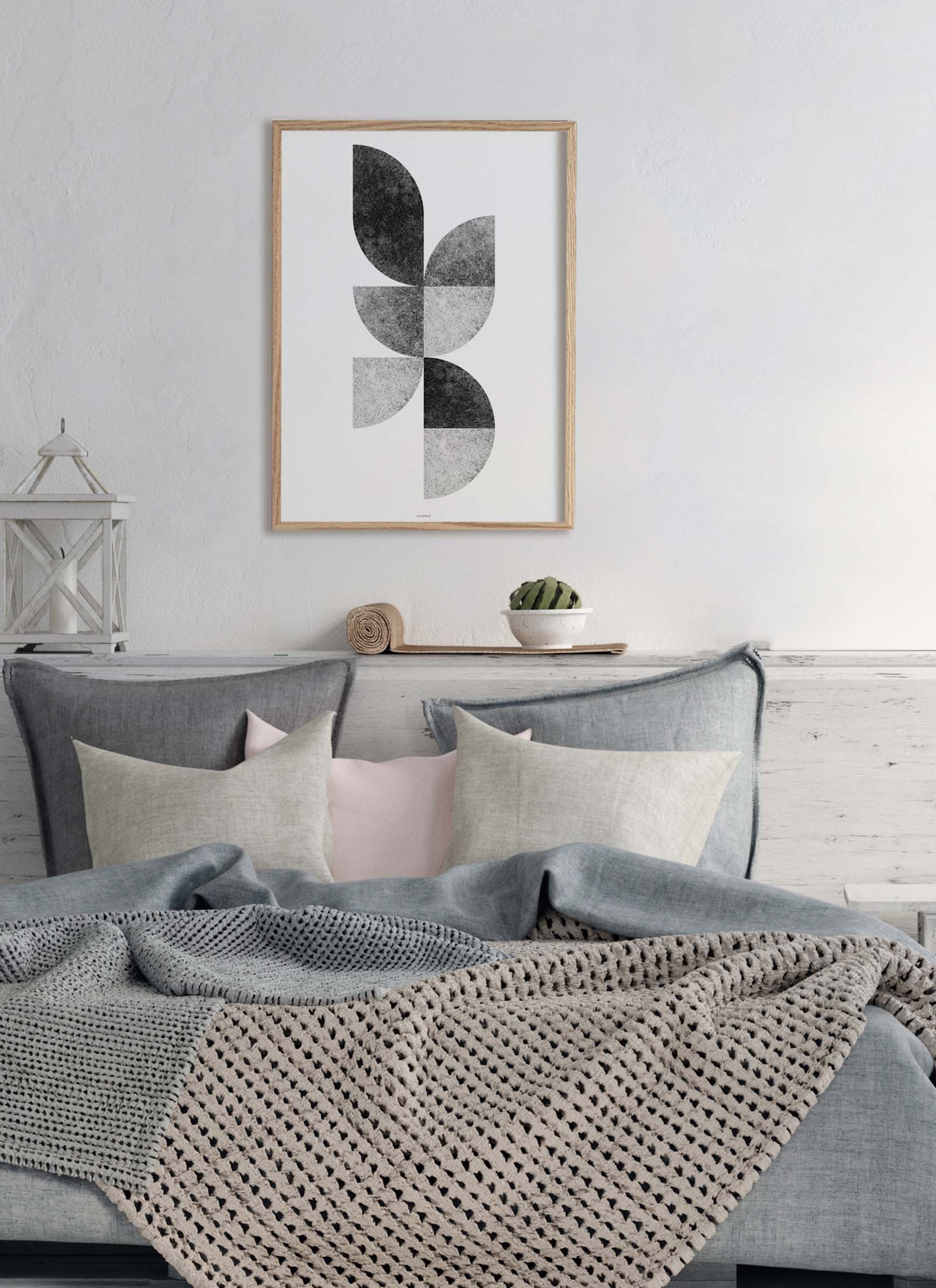 Plakat Geometryczne puzzle - akcent bez ramy - obrazek 2