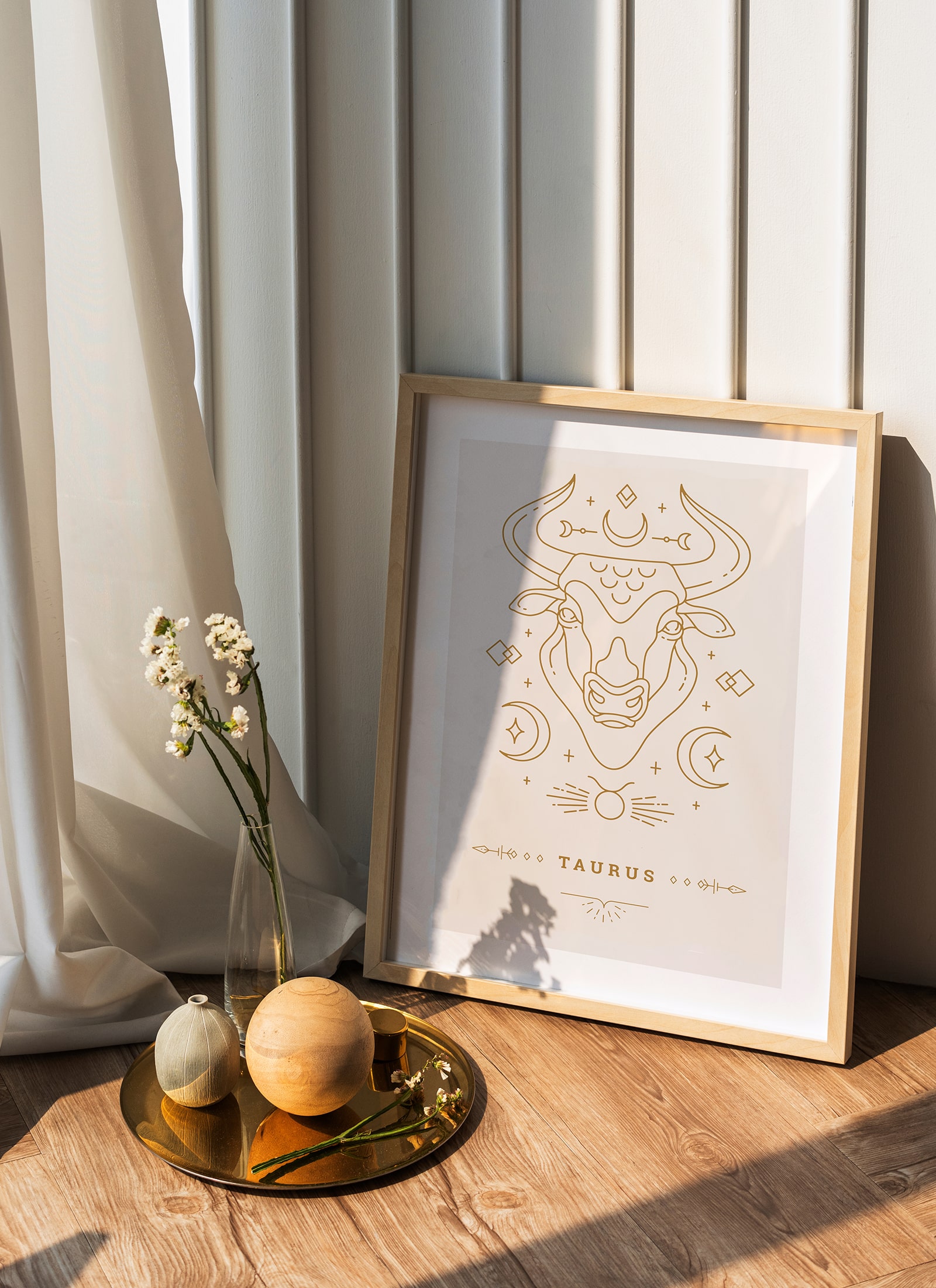 Plakat Stylowy Zodiak: Byk bez ramy - obrazek 2