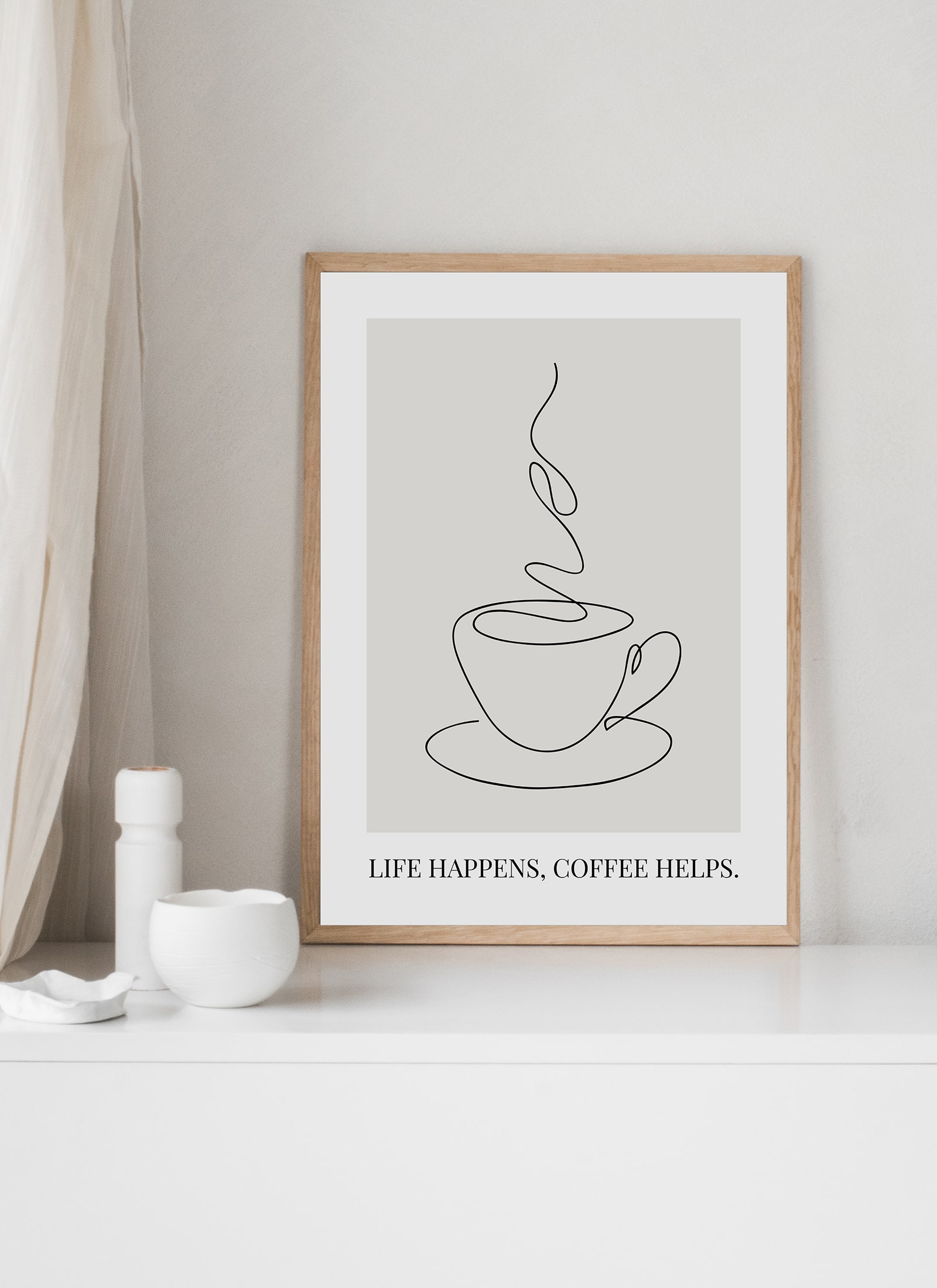 Plakat Life happens, coffee helps bez ramy - obrazek 2